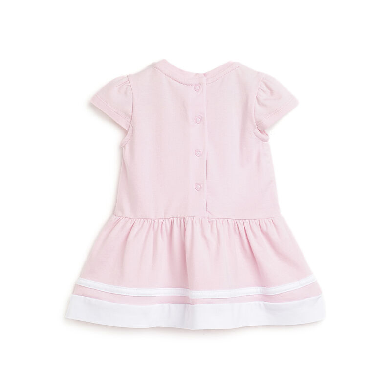 Girls Light Pink Embellished Short Sleeve Dress image number 1